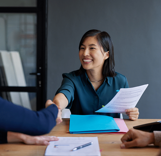 lawyer with client